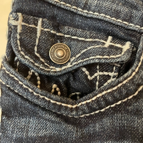 MEK Oaxaca Denim Jeans – Dark Wash | Slim Bootcut | Distressed - Picture 10 of 12